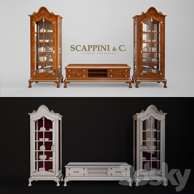 SCAPPINI SHOWCASE TV Stand 3DS Max Model - thumbnail 1