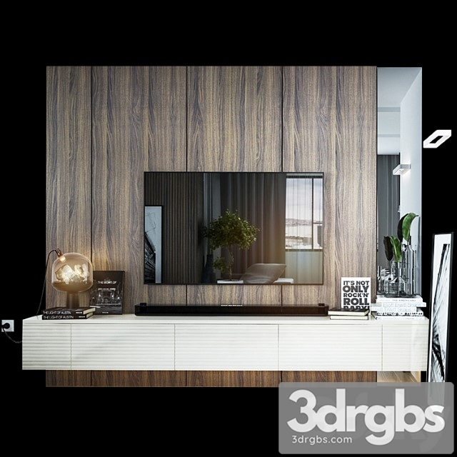 Set TV Wall 02 3dsmax Download - thumbnail 1