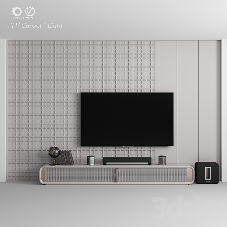 “TV Console “”Light””” 3DS Max Model - thumbnail 1