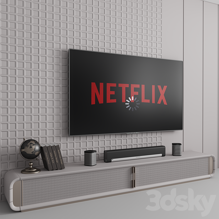 “TV Console “”Light””” 3DS Max Model - thumbnail 2