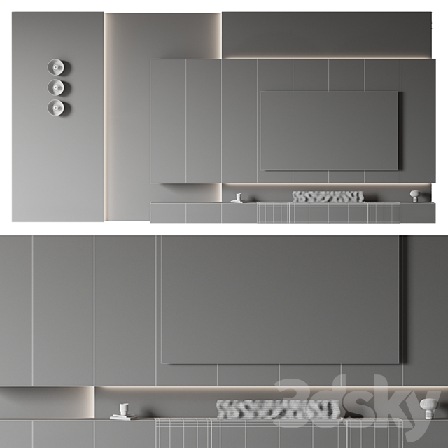 TV Rock panel №4 3DS Max Model - thumbnail 4