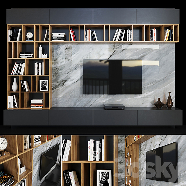 TV Set 1 3DS Max Model - thumbnail 1