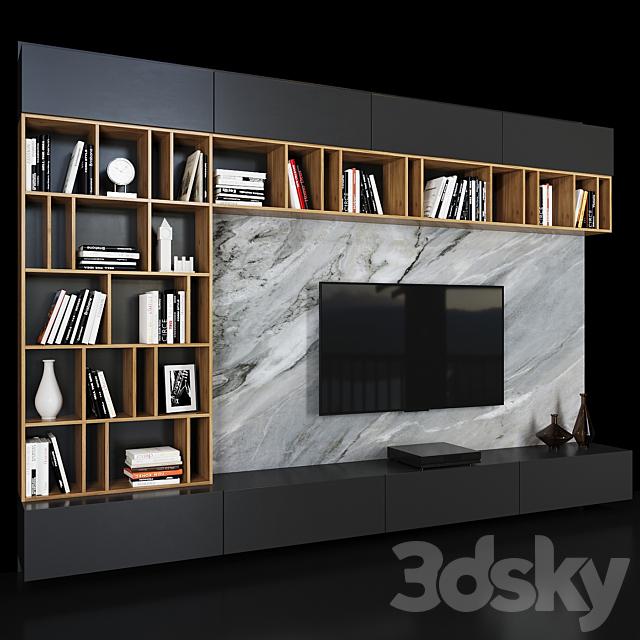 TV Set 1 3DS Max Model - thumbnail 3