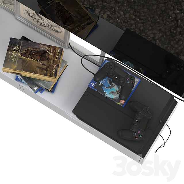 TV set with playstation 4 3DSMax File - thumbnail 2