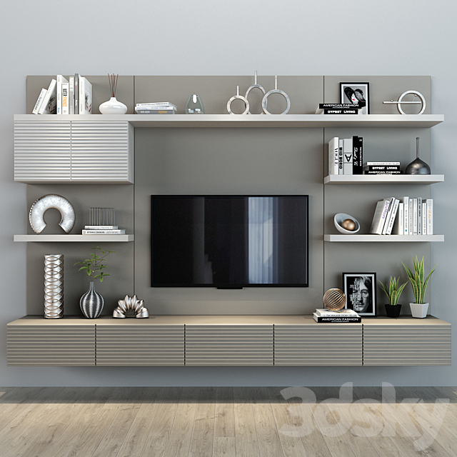 TV shelf 0110 3DS Max Model - thumbnail 1