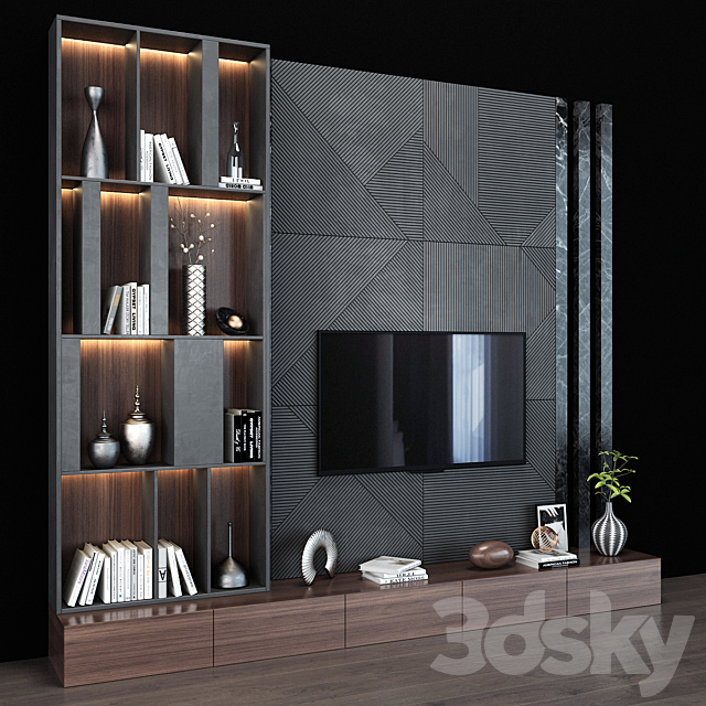 TV shelf 0132 3DS Max Model - thumbnail 2