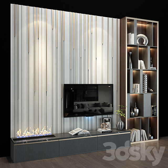 TV shelf 0142 3DS Max Model - thumbnail 2