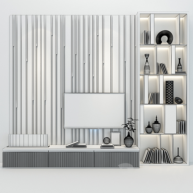 TV shelf 0142 3DS Max Model - thumbnail 3