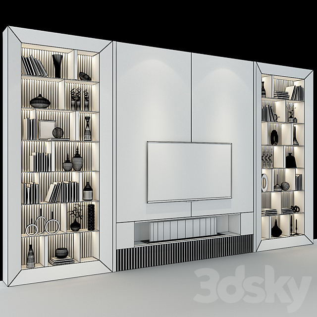 TV shelf 0207 3DS Max Model - thumbnail 3