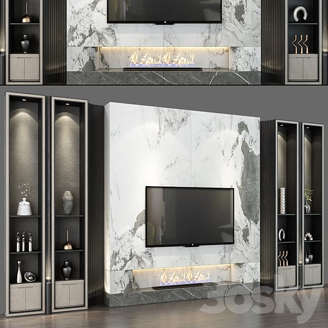 TV shelf 0233 3DS Max Model - thumbnail 2