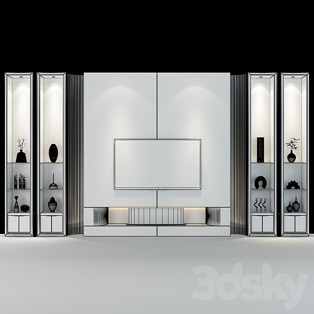 TV shelf 0233 3DS Max Model - thumbnail 3