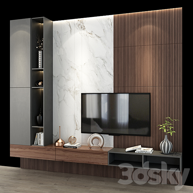 TV shelf 0239 3DS Max Model - thumbnail 2