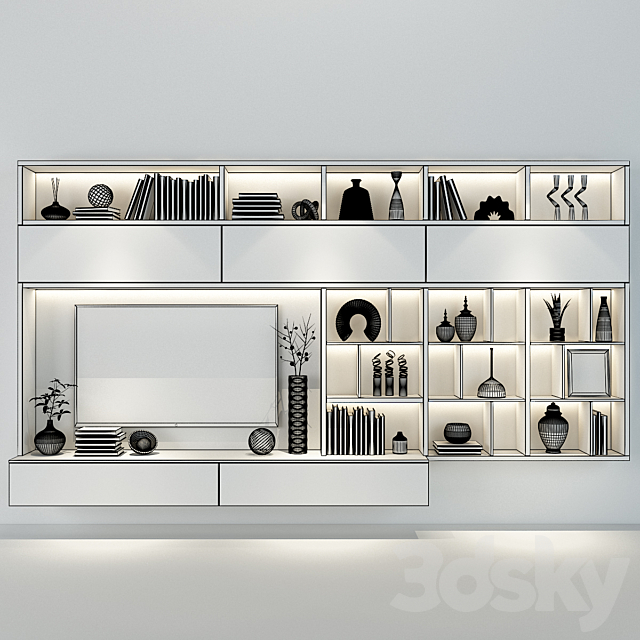 TV shelf 0262 3DS Max Model - thumbnail 2