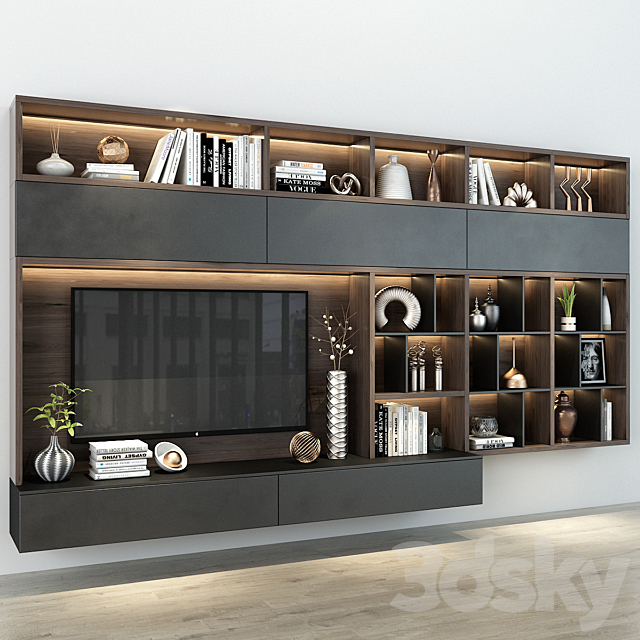 TV shelf 0262 3DS Max Model - thumbnail 3