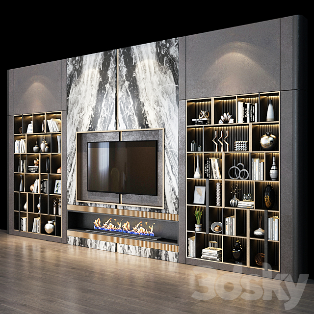 TV shelf 0278 3DS Max Model - thumbnail 3