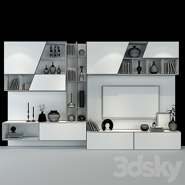 TV shelf 0279 3DS Max Model - thumbnail 3