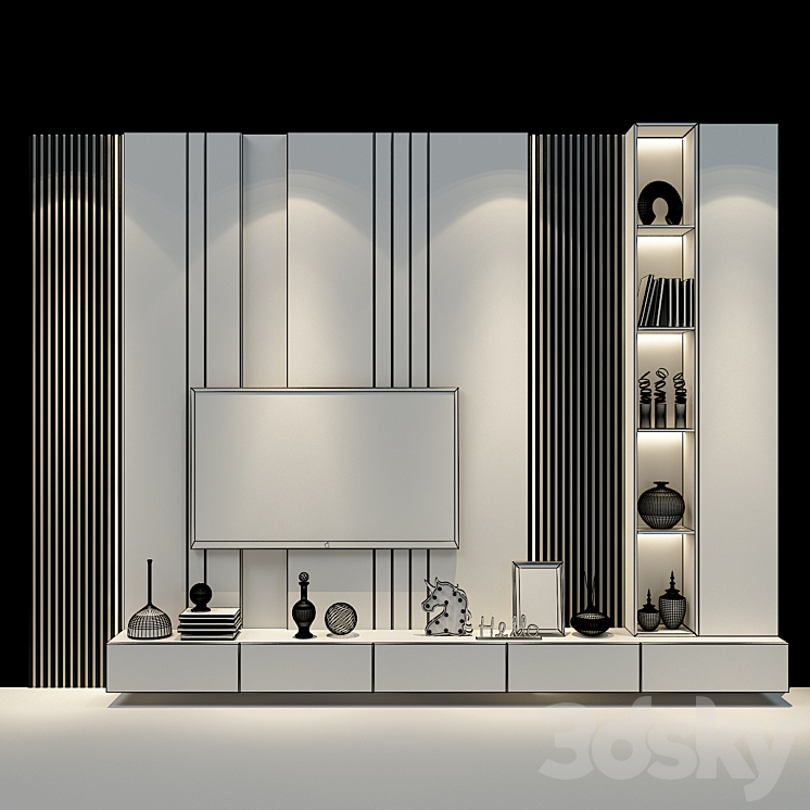 TV shelf 0350 3DS Max - thumbnail 2