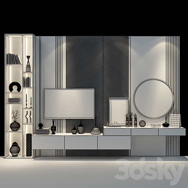 TV shelf 0376 3DS Max Model - thumbnail 2