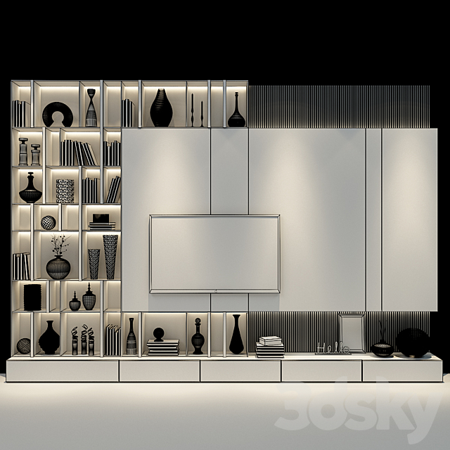 TV shelf 0385 3DS Max Model - thumbnail 2