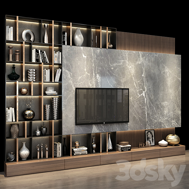 TV shelf 0385 3DS Max Model - thumbnail 3