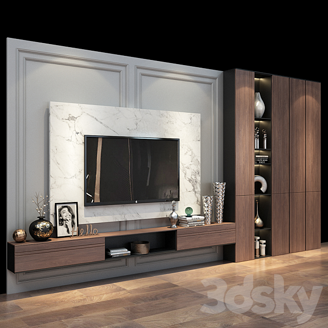 TV shelf 0387 3DS Max Model - thumbnail 3