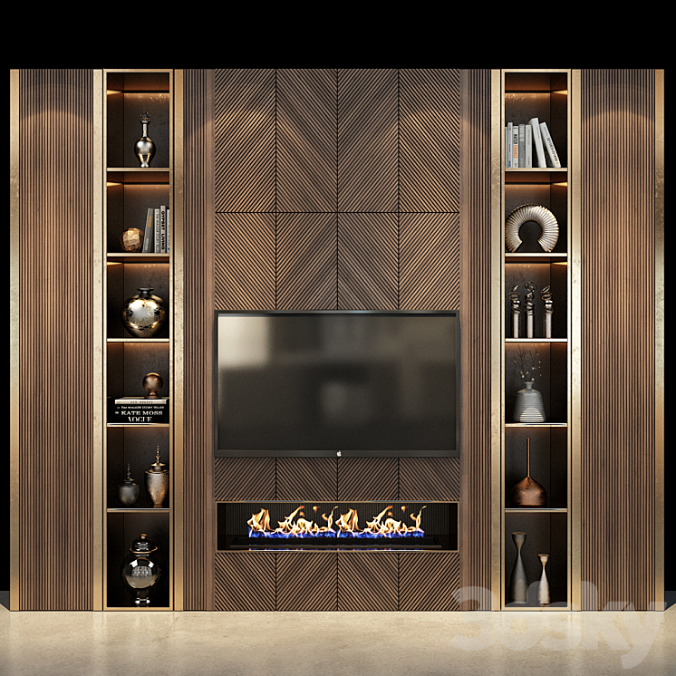 TV shelf 0409 3DS Max Model - thumbnail 1