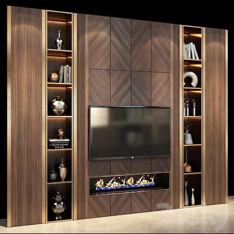 TV shelf 0409 3DS Max Model - thumbnail 2