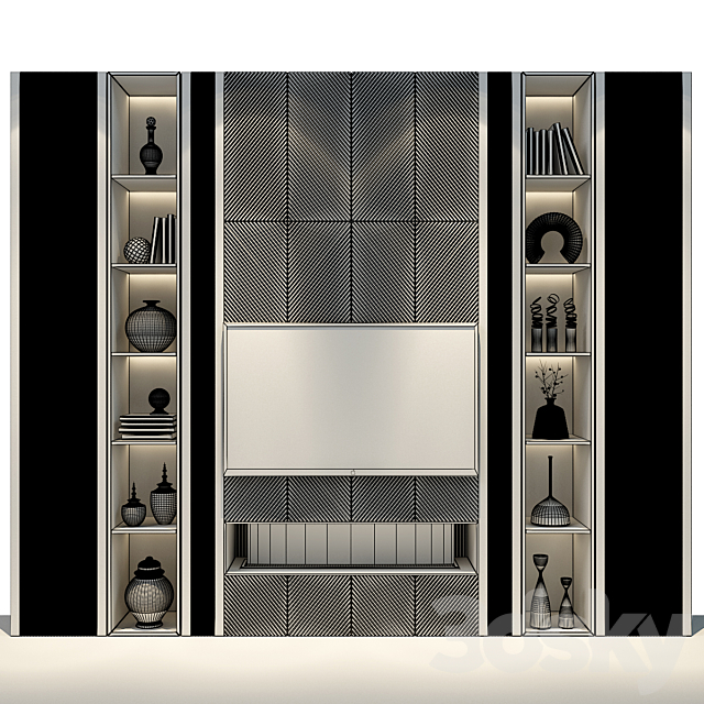 TV shelf 0409 3DS Max Model - thumbnail 3