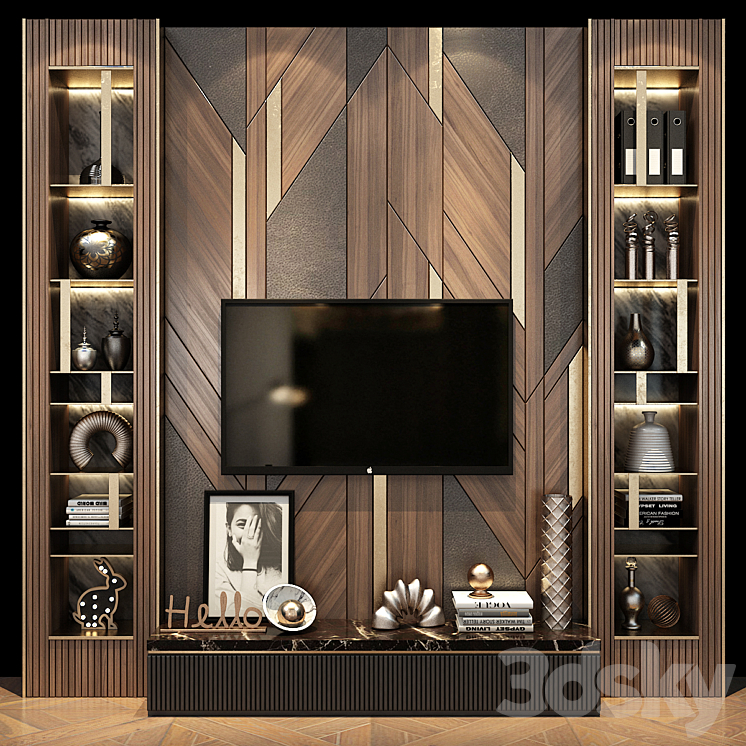 TV shelf 0417 3DS Max Model - thumbnail 1