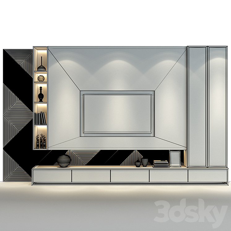 TV shelf 0448 3DS Max Model - thumbnail 2