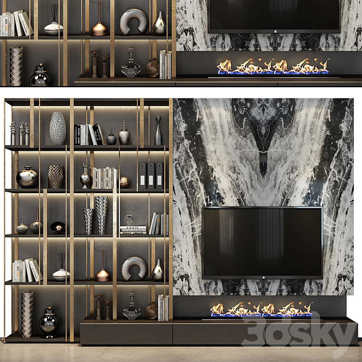 TV shelf 0453 3DS Max Model - thumbnail 1