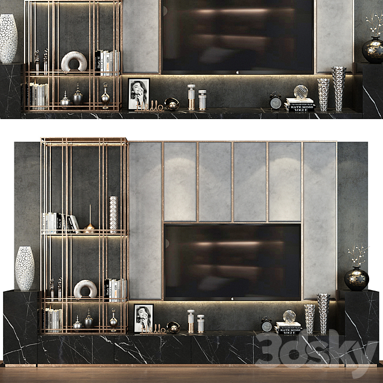 TV shelf 0512 3DS Max Model - thumbnail 1