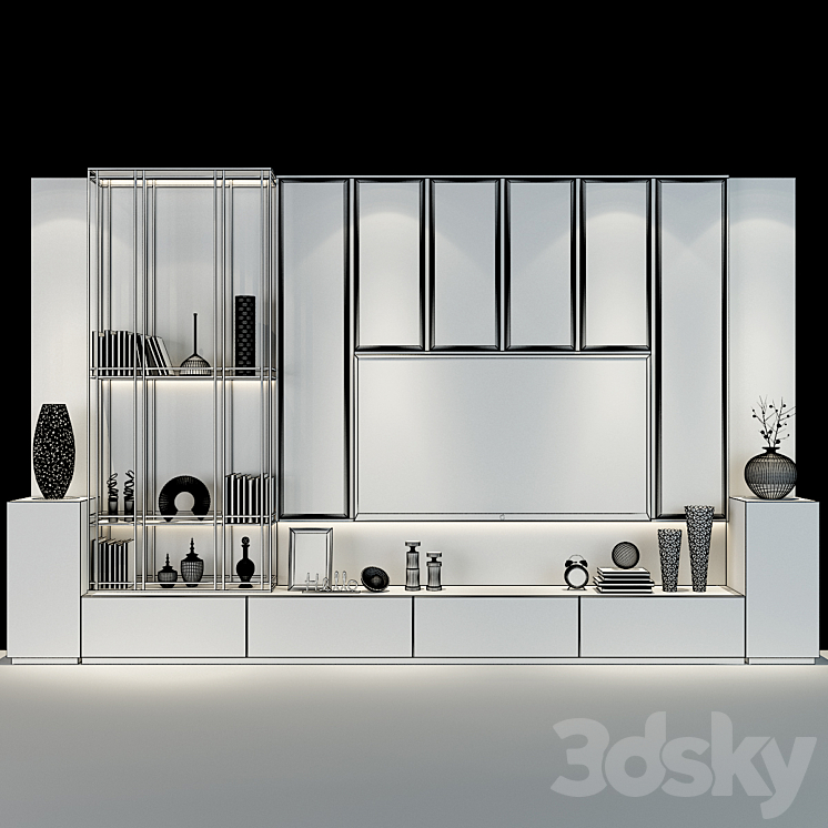 TV shelf 0512 3DS Max Model - thumbnail 2