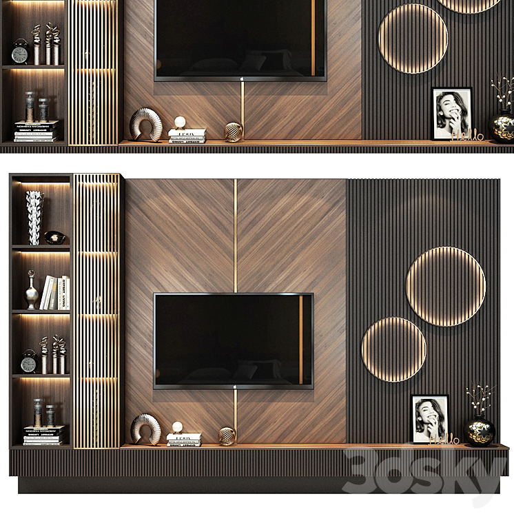 TV shelf 0521 3DS Max Model - thumbnail 1