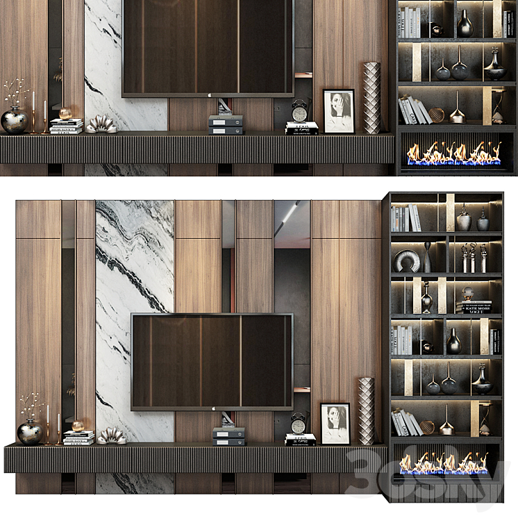 TV shelf 0528 3DS Max Model - thumbnail 1