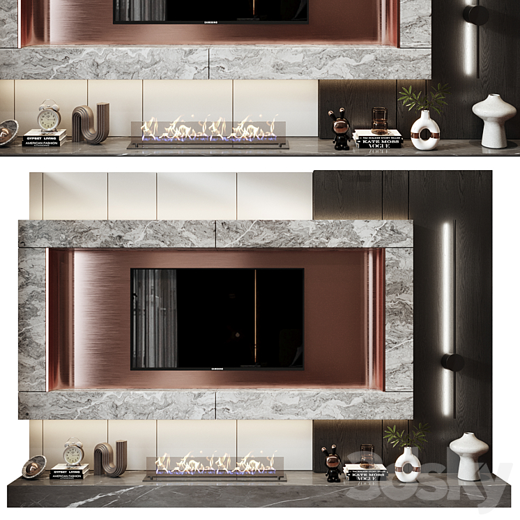 TV shelf 0665 3DS Max Model - thumbnail 1