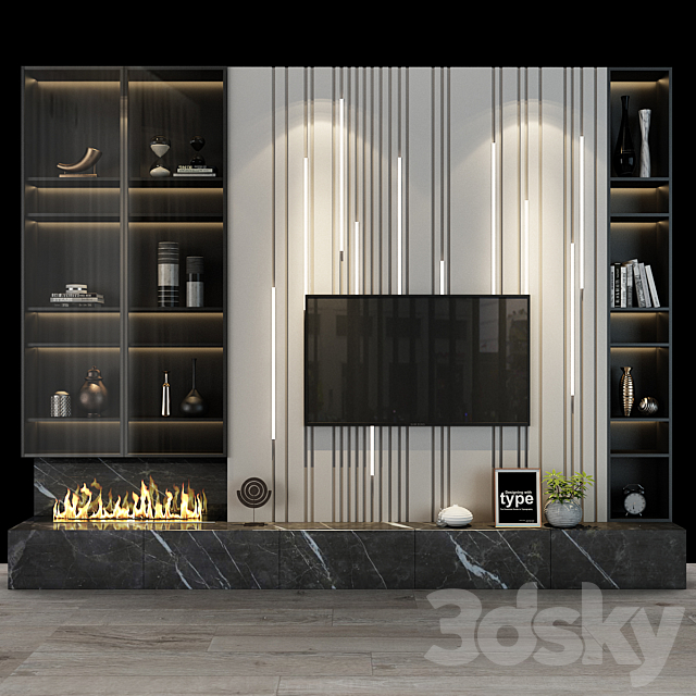 TV shelf 089 3DS Max Model - thumbnail 1