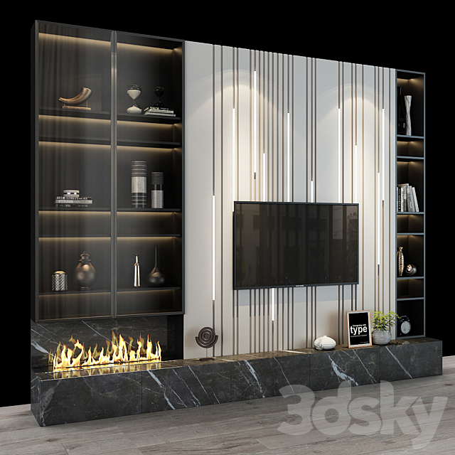 TV shelf 089 3DS Max Model - thumbnail 2