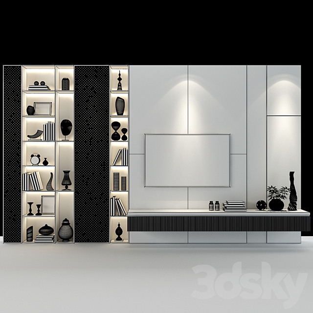 TV shelf 091 3DS Max Model - thumbnail 2