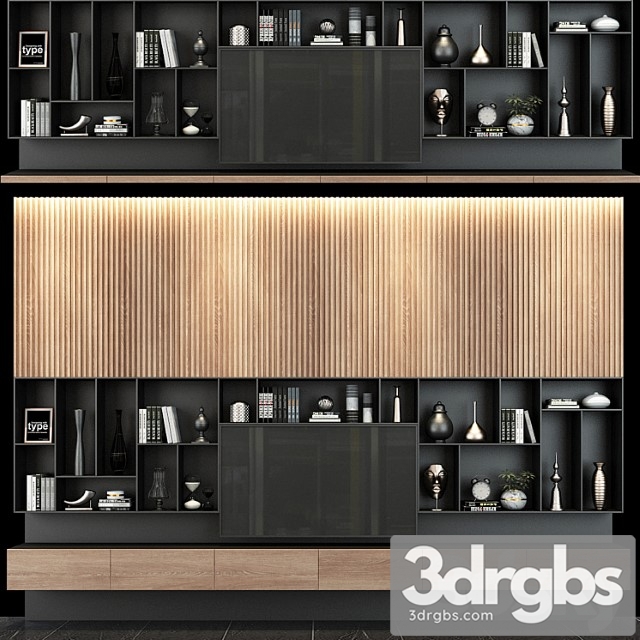 TV Shelf Set 122 3dsmax Download - thumbnail 1