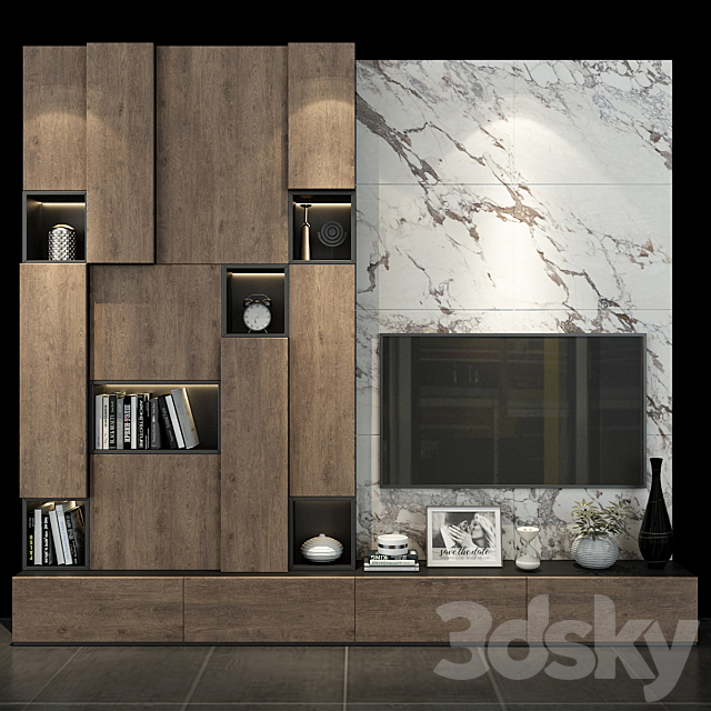 TV shelf set 126 3DS Max Model - thumbnail 1