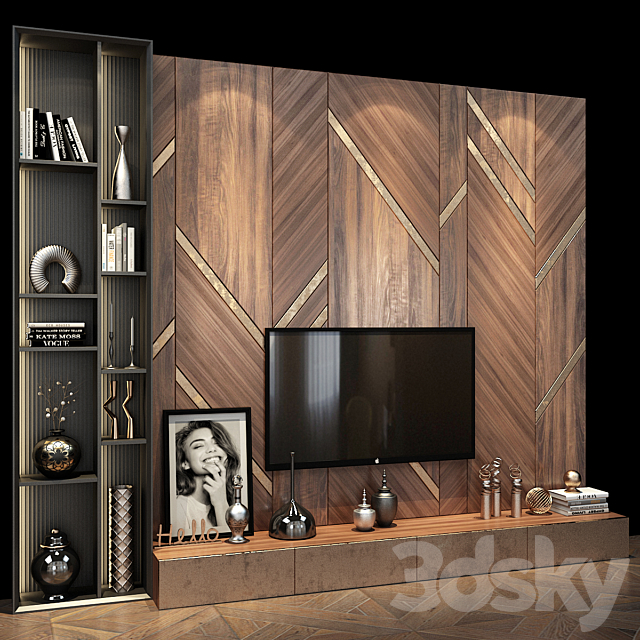 TV shelf set 312 3DS Max Model - thumbnail 2