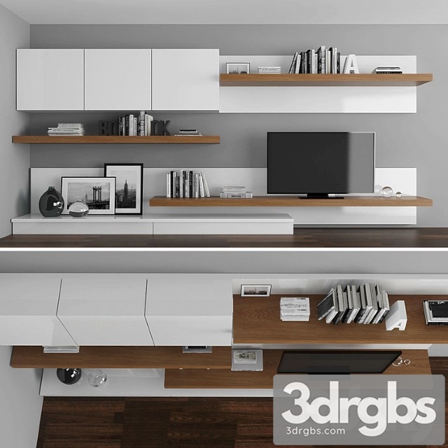 Tv stand set 013 3dsmax Download - thumbnail 1