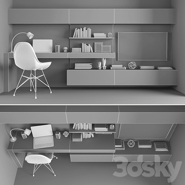 TV stand set 015 3DSMax File - thumbnail 3