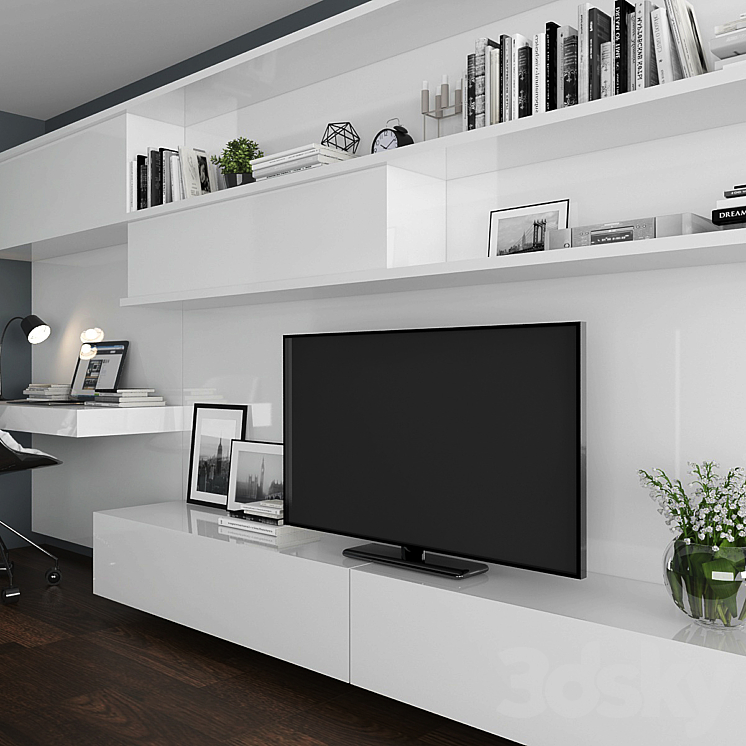 TV stand set 027 3DS Max - thumbnail 2