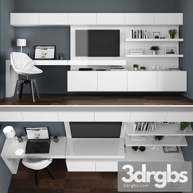 Tv stand set 030 3dsmax Download - thumbnail 1