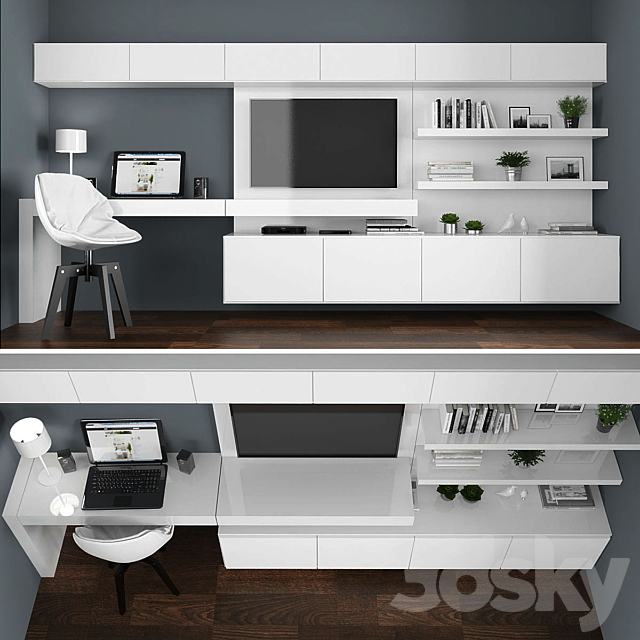 TV stand set 030 3DSMax File - thumbnail 1