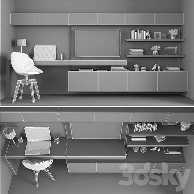 TV stand set 030 3DSMax File - thumbnail 3