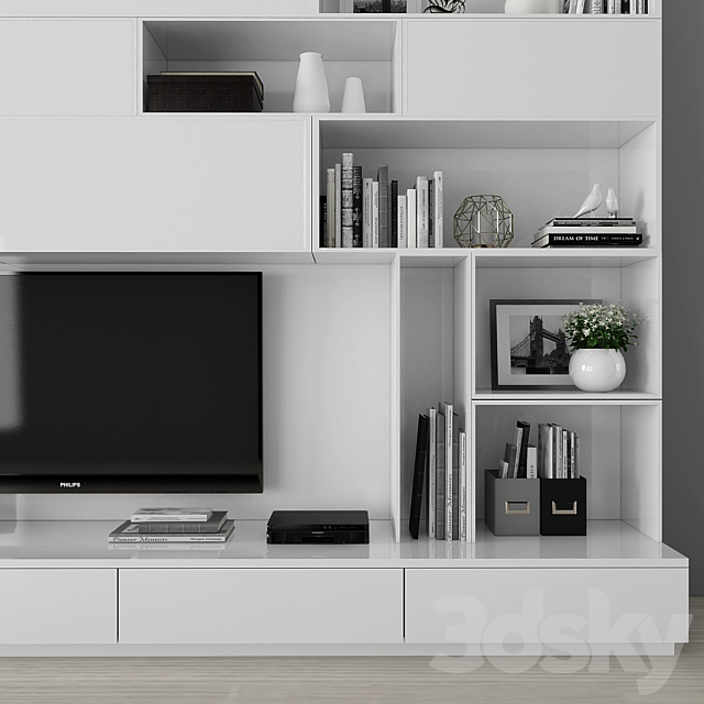 TV stand set 041 3DS Max Model - thumbnail 2