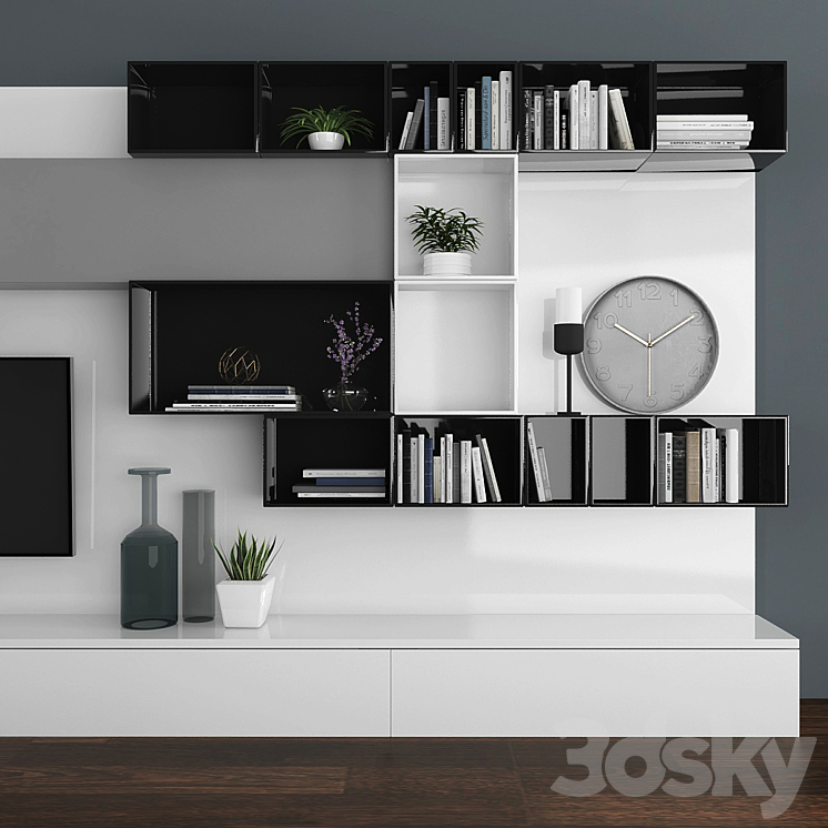 TV stand set 059 3DS Max - thumbnail 2